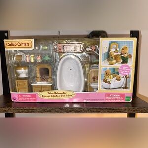 EPOCH Calico Critters Deluxe Bathroom Set New In Box Toy